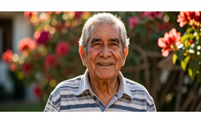 Retrato vibrante de hombre mayor mexicano sonriente
