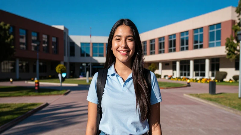 Joven mexicano en campus, retrato vibrante y detallado