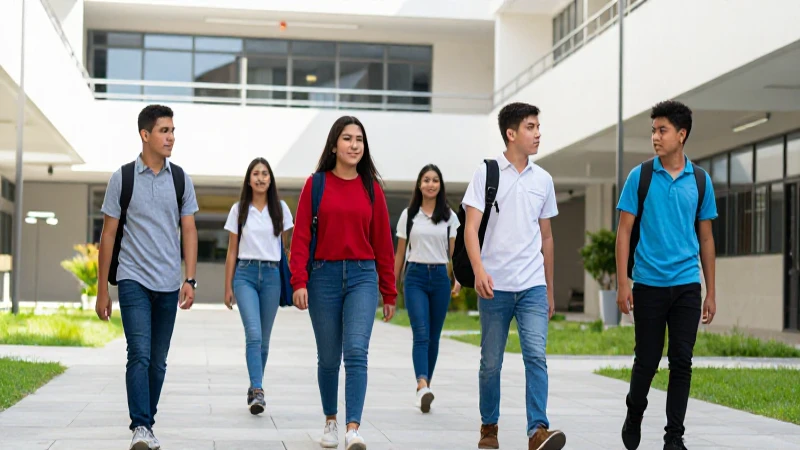 Estudiantes mexicanos exitosos en campus moderno