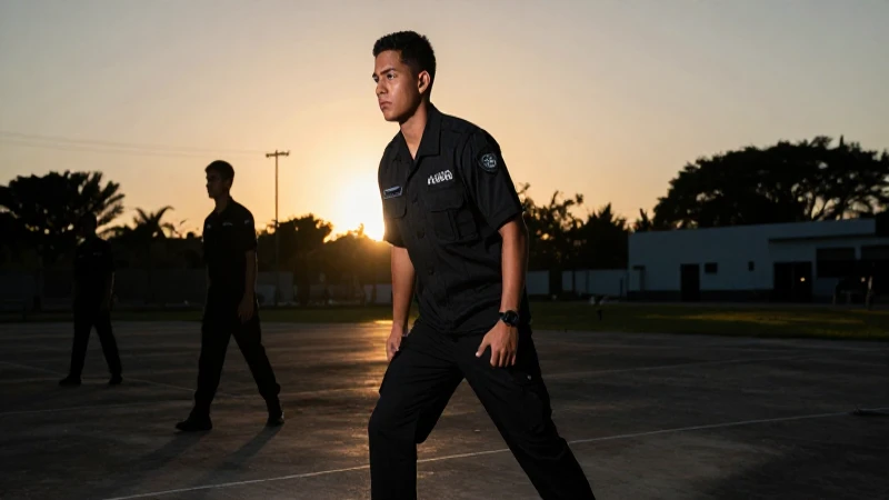Joven mexicano en uniforme bajo un amanecer dramático