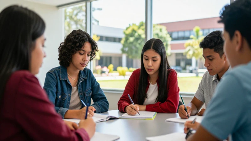 Estudiantes mexicanos diversos en aula moderna