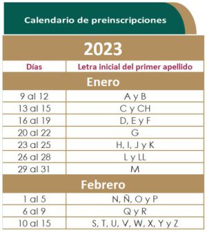 Fechas y consulta de resultados de preinscripciones SEP