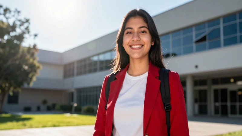 Estudiante mexicano ambicioso, logro académico vibrante