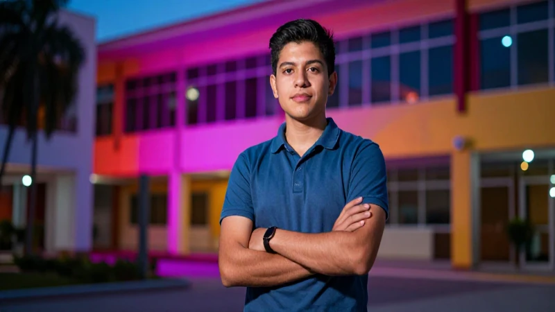 Estudiante mexicano, campus vibrante, oportunidad académica