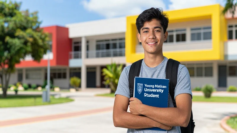 Busca becas en la universidad joven mexicana