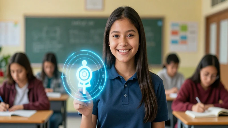 Joven sonriente su símbolo de oportunidad