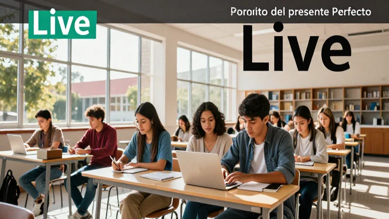 Conjugación Present Perfect en portada visual atractiva