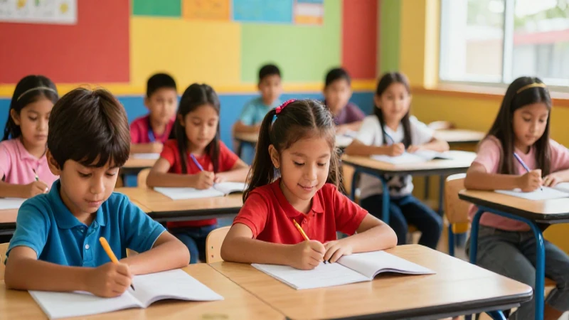 Aula moderna mexicana vibrante y alegre