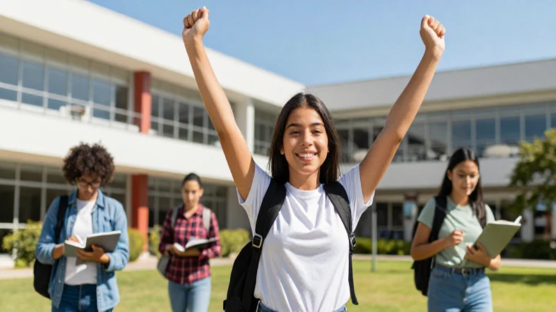 Joven mexicano exitoso en campus moderno de alta tecnología