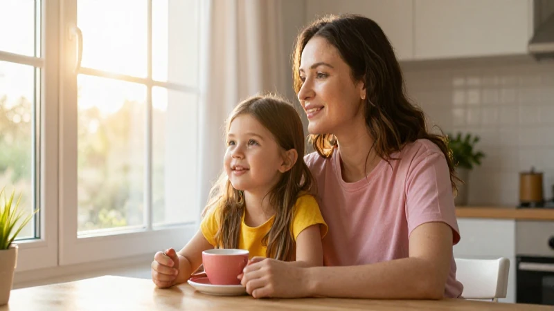 Madre y hija disfrutando de una íntima mañana