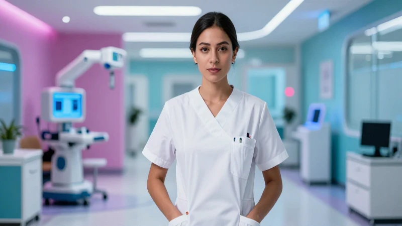 Enfermera mexicana profesional en moderno hospital