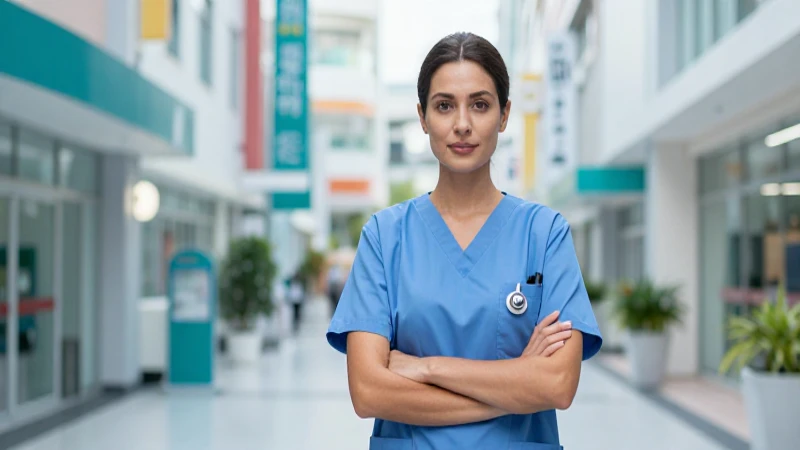 Enfermera profesional en hospital moderno