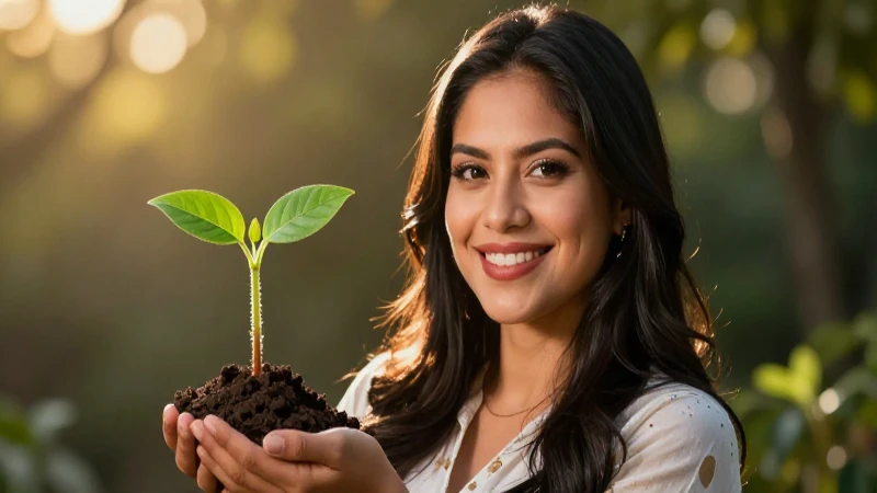 Mujer mexicana radiante, crecimiento y luz dorada