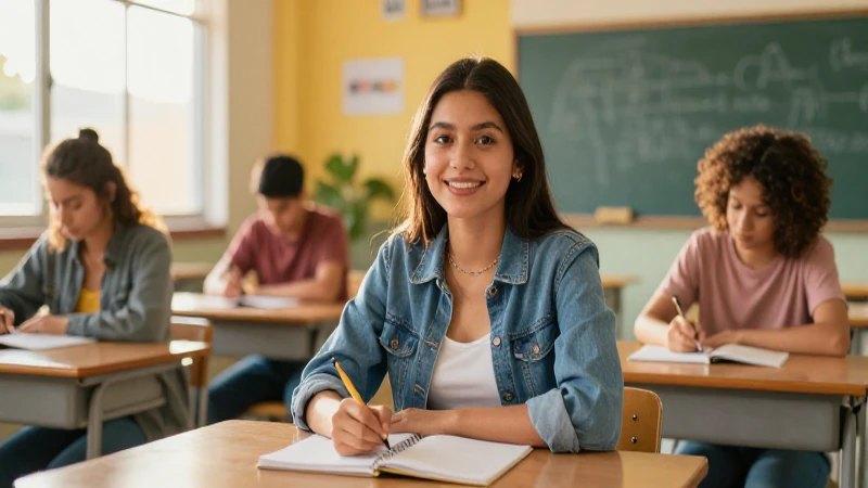 Estudiante mexicano en ambiente académico moderno