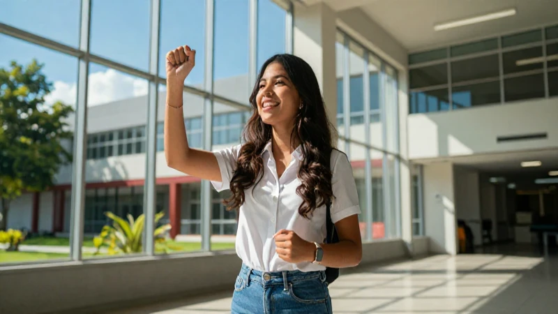 Maestra mexicana exitosa en campus moderno