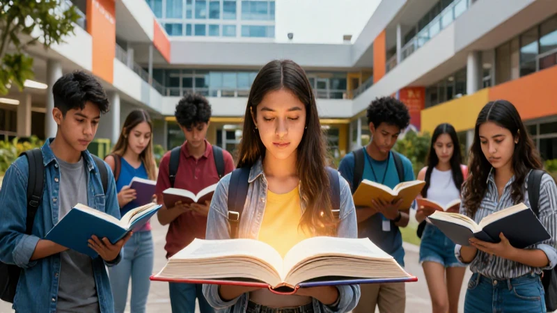 Estudiantes mexicanos en campus universitario vibrante