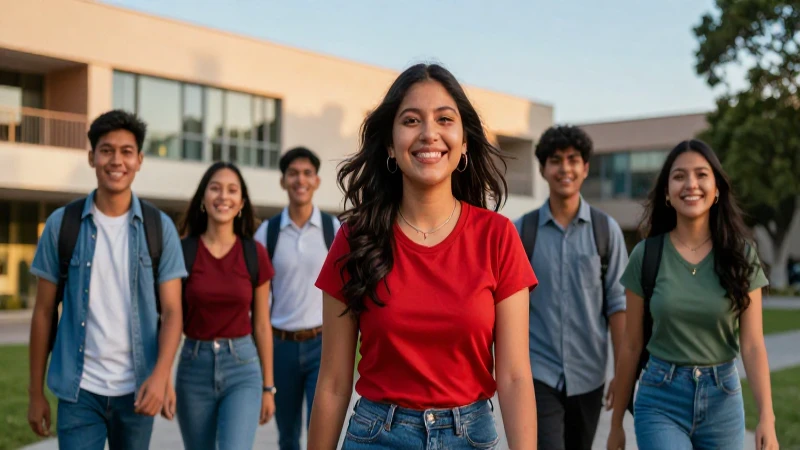Estudiantes mexicanos sonrientes en el campus