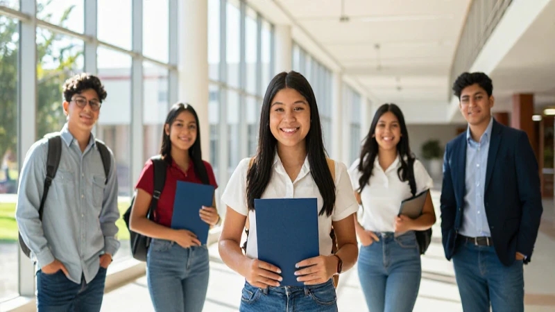 Estudiantes mexicanos celebrando éxito académico