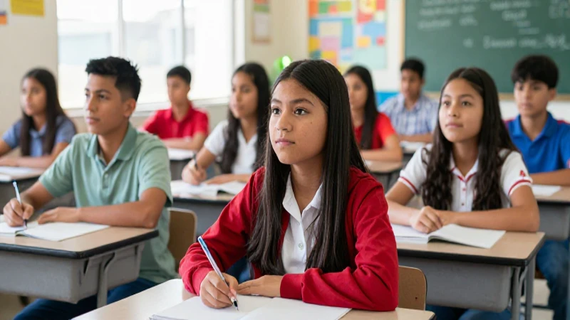 Estudiante mexicano exitoso en clase moderna