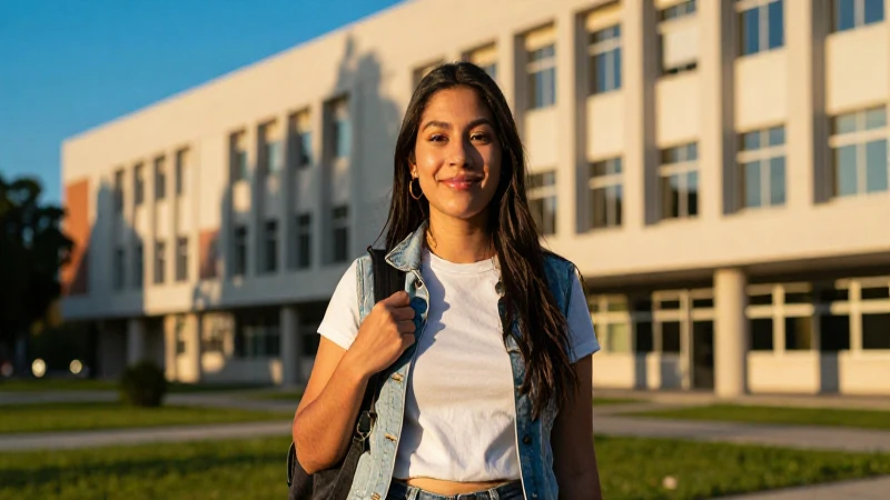 Estudiante mexicano moderno bajo luz cinematográfica