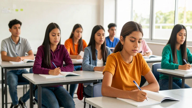 Estudiantes mexicanos enfocados en el éxito académico