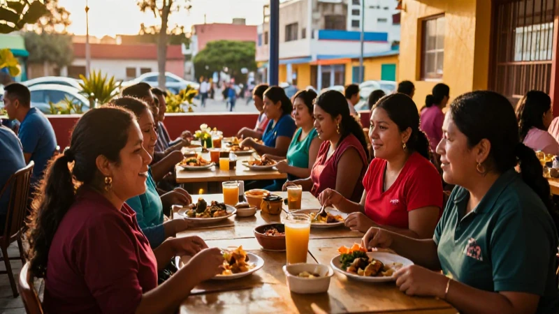 Comunidad mexicana disfrutando de un comedor vibrante
