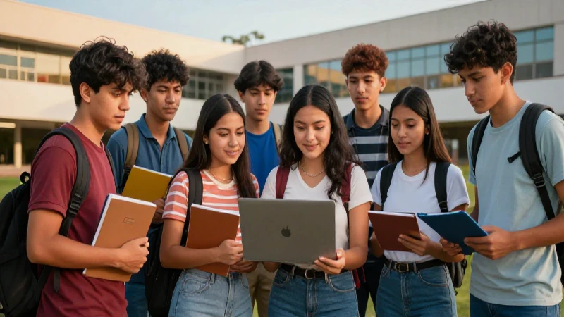 Jóvenes estudiantes mexicanos colaboran en la universidad