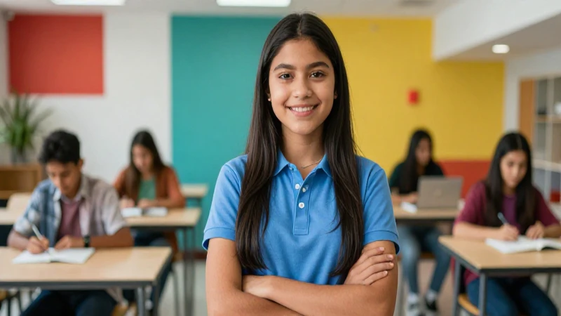 Retrato vibrante de estudiante mexicano moderno