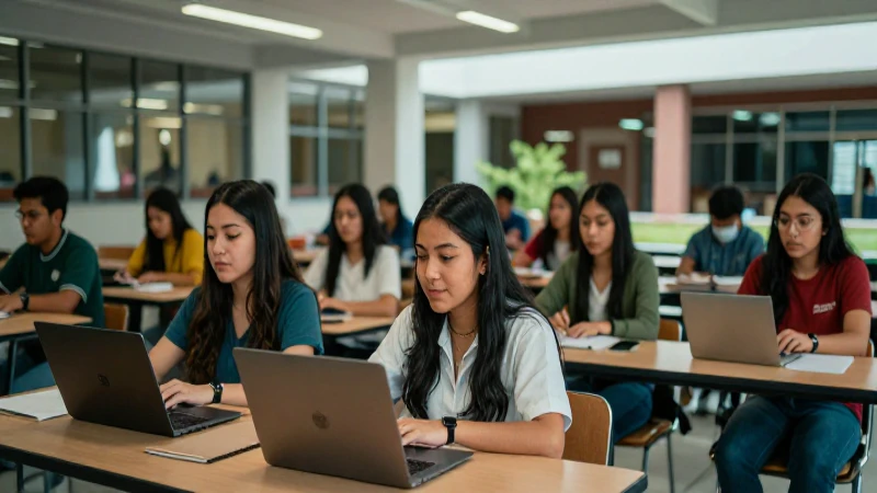 Estudiantes mexicanos universitarios en campus modernos