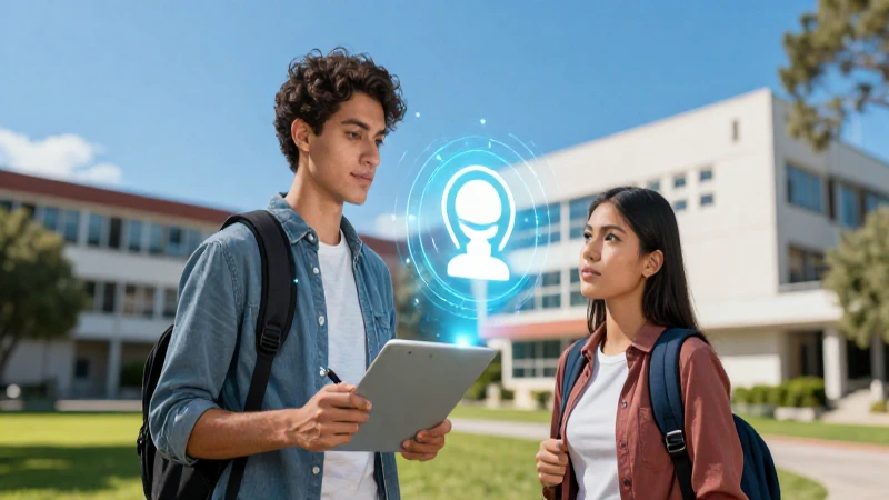 Estudiante mexicano mira icono de conocimiento universitario