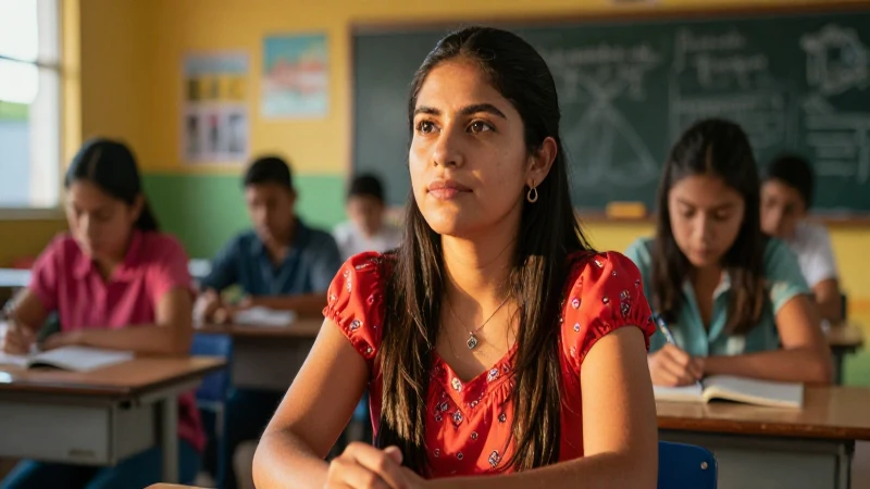 Madre soltera mexicana determinada en clase moderna