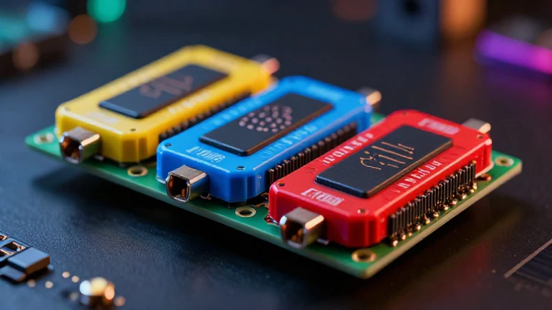 Módulos electrónicos futuristas en detalle ultra-nítido