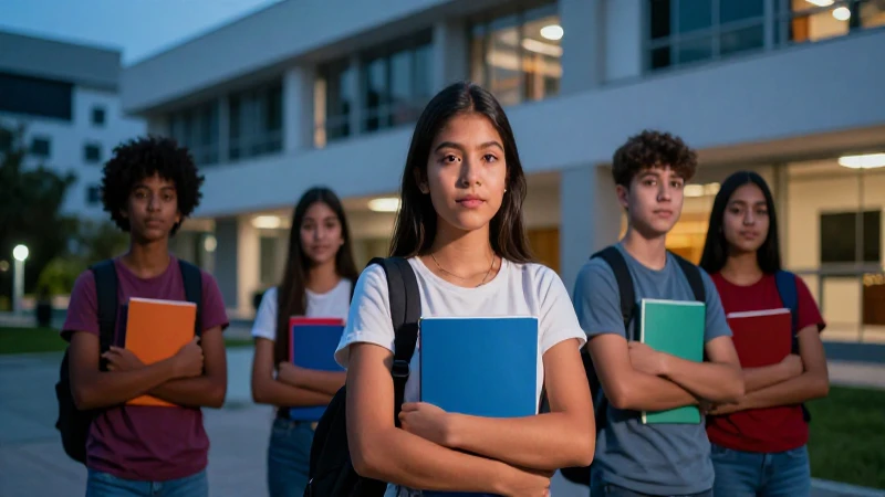 Estudiante mexicano en campus moderno