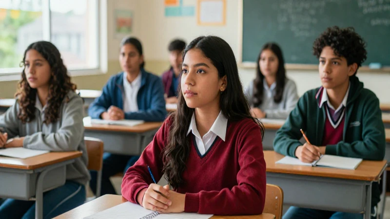 Cuáles son las mejores escuelas en Álvaro Obregón 114 Estudiante mexicano en clase, foto vibrante y profesional