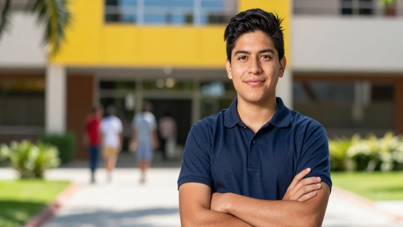Joven estudiante mexicano brillante en éxito académico