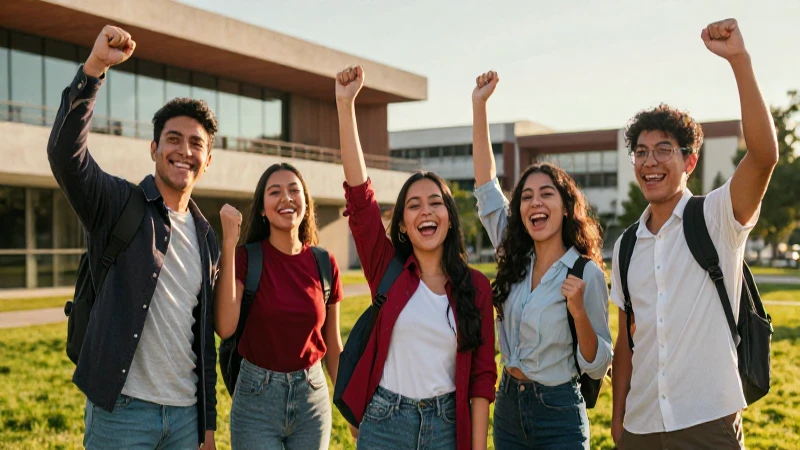 Estudiantes mexicanos celebrando triunfos en la universidad
