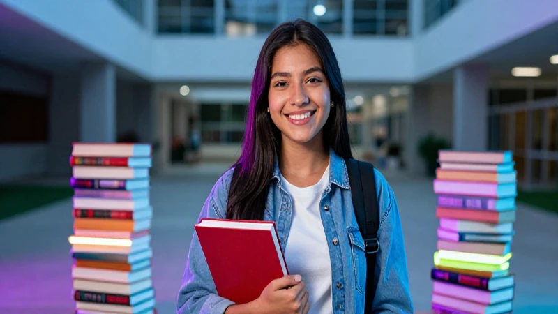 Retrato vibrante de estudiante mexicano sonriendo