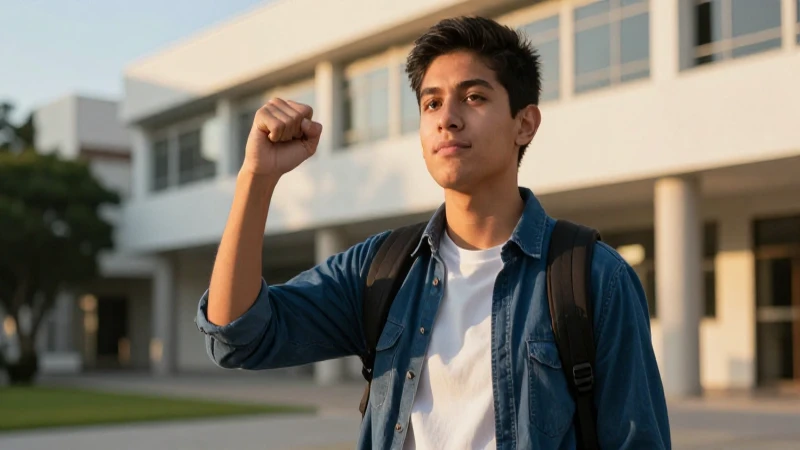 Cómo obtener la certificación de la Beca Benito Juárez 3 Joven mexicano estudia con éxito bajo una luz dorada