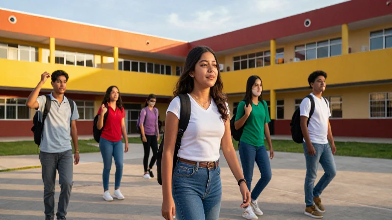 Éxito estudiantil en campus vibrante