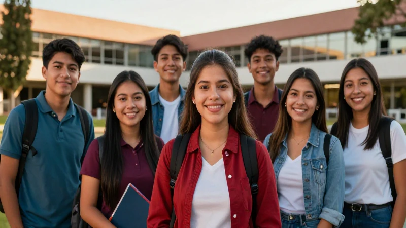 Estudiantes mexicanos exitosos bajo la luz dorada