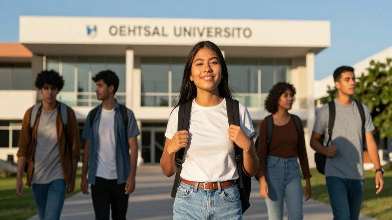 Joven mexicano camino a la universidad