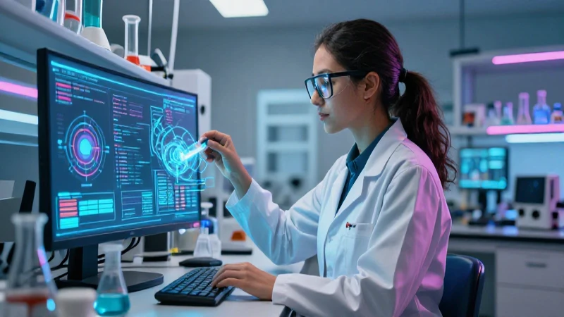 Investigadora mexicana brillante en laboratorio avanzado