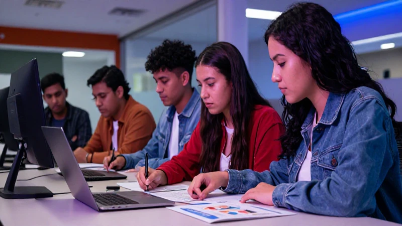 Estudiante universitario moderno en proyecto dinámico