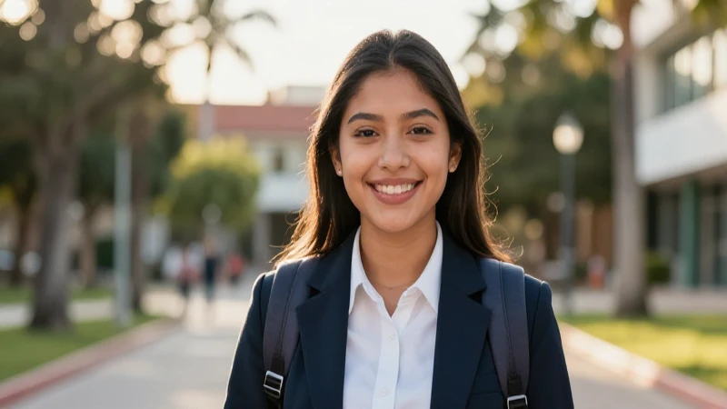 Cuáles son los pasos para saber si he obtenido una beca 75 Retrato cinemático de estudiante mexicana sonriente