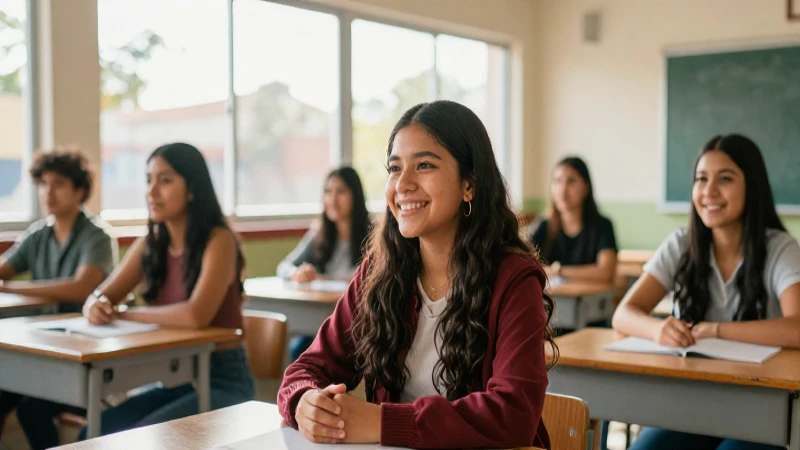 Cuáles son los pasos para saber si he obtenido una beca 73 Estudiante mexicana vibrante en aula soleada y moderna