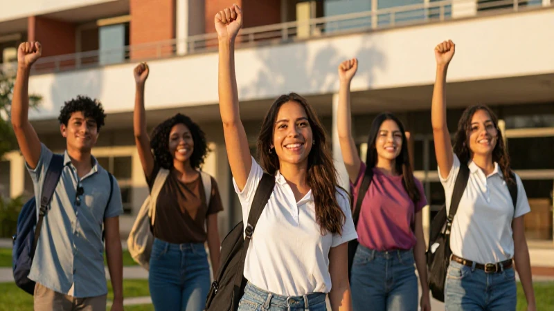 Jóvenes mexicanos celebrando triunfos académicos