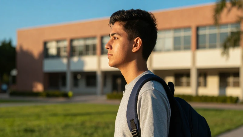 Estudiante mexicano moderno y aspiracional en el campus