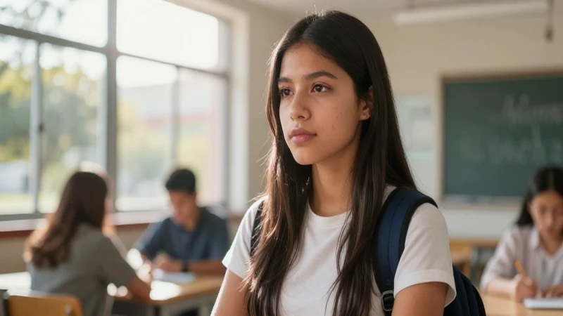 Estudiante mexicano determinado ilustrado con luz cinematográfica