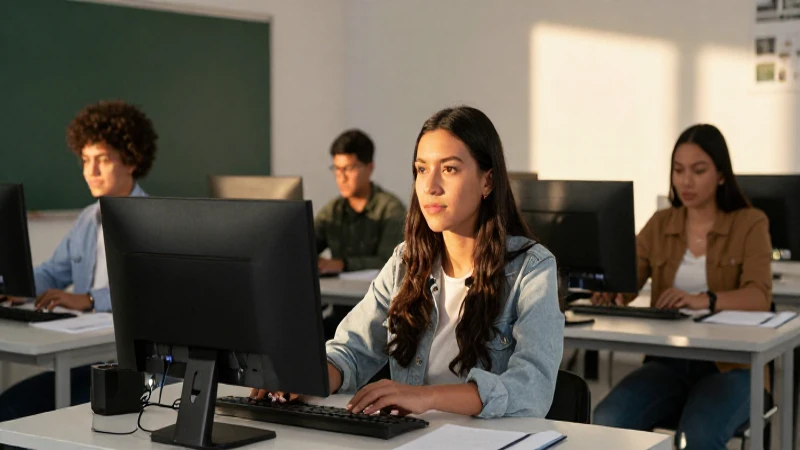 Joven mexicano esperanzado en aula tecnológica