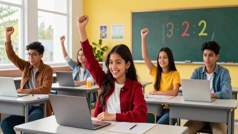 Jóvenes mexicanos exitosos en un aula digital moderna
